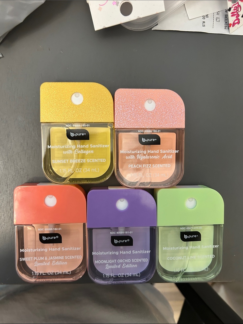 B pure Dollar Tree Moisturizing Hand sanitizers with Collagen